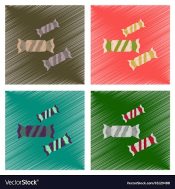 Assembly flat shading style icons halloween vector image