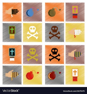 Assembly flat shading style icons halloween vector image