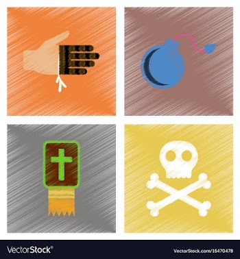 Assembly flat shading style icons halloween vector image
