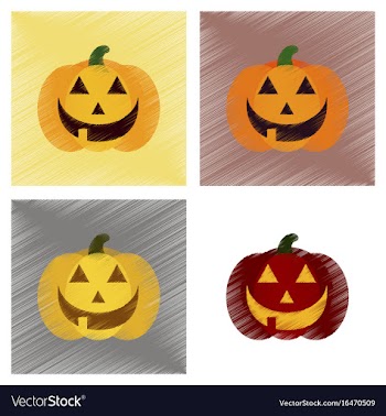 Assembly flat shading style icons halloween vector image