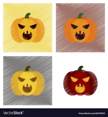 Assembly flat shading style icons halloween vector image