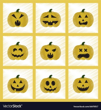 Assembly flat shading style icons halloween vector image