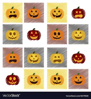Assembly flat shading style icons halloween vector image