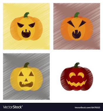 Assembly flat shading style icons halloween vector image