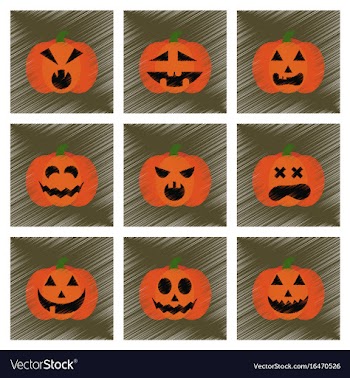 Assembly flat shading style icons halloween vector image