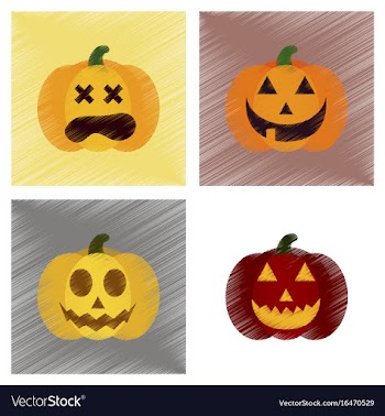 Assembly flat shading style icons halloween vector image