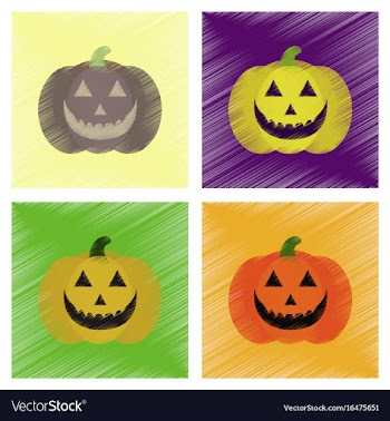 Assembly flat shading style icons halloween vector image