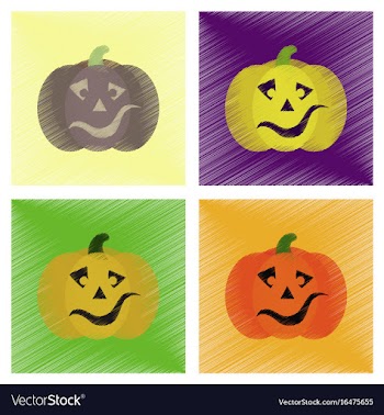 Assembly flat shading style icons halloween vector image