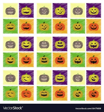 Assembly flat shading style icons halloween vector image