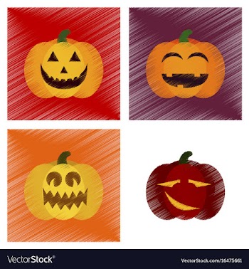 Assembly flat shading style icons halloween vector image