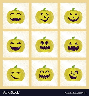 Assembly flat shading style icons halloween vector image