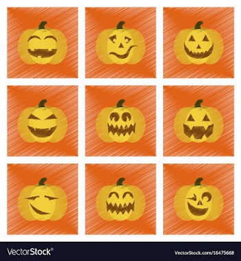 Assembly flat shading style icons halloween vector image