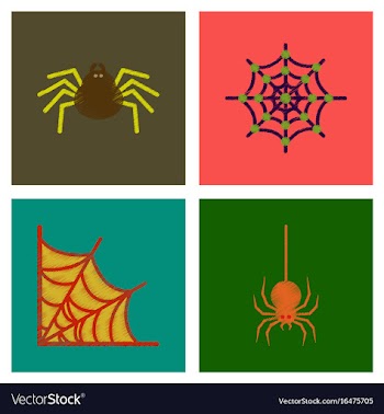 Assembly flat shading style icons halloween vector image