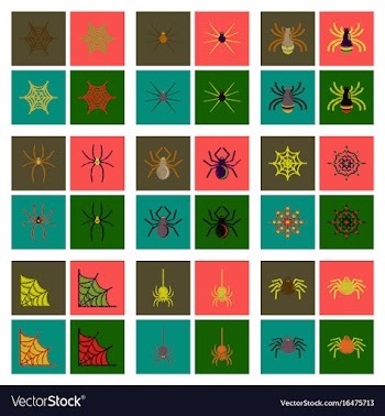Assembly flat shading style icons halloween vector image