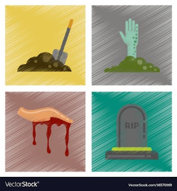 Assembly flat shading style icons halloween vector image