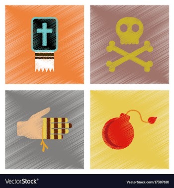 Assembly flat shading style icons halloween vector image