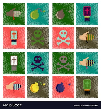Assembly flat shading style icons halloween vector image
