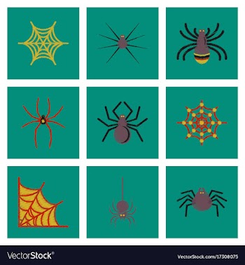 Assembly flat shading style icons halloween vector image