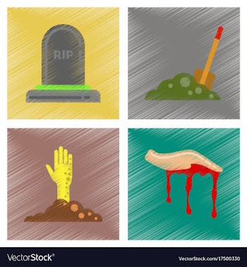 Assembly flat shading style icons halloween vector image