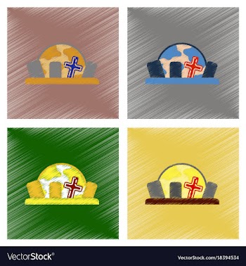 Assembly flat shading style icons halloween vector image