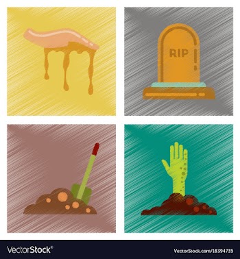 Assembly flat shading style icons halloween vector image
