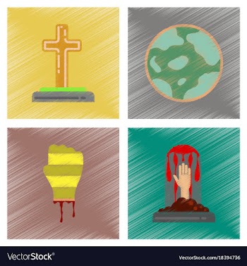 Assembly flat shading style icons halloween vector image