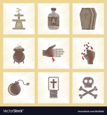Assembly flat shading style icons halloween vector image
