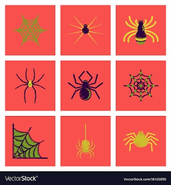 Assembly flat shading style icons halloween vector image