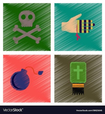 Assembly flat shading style icons halloween vector image