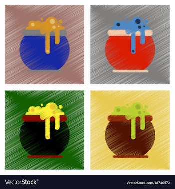 Assembly flat shading style icons halloween vector image