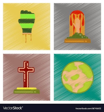 Assembly flat shading style icons halloween vector image