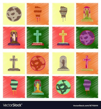 Assembly flat shading style icons halloween vector image