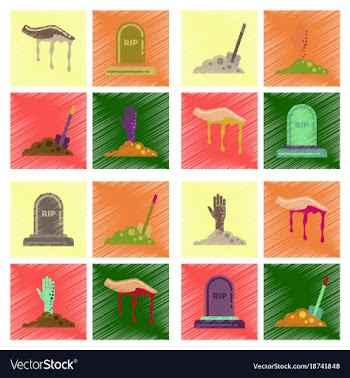 Assembly flat shading style icons halloween vector image