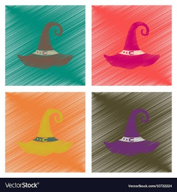 Assembly flat shading style icons halloween witch vector image