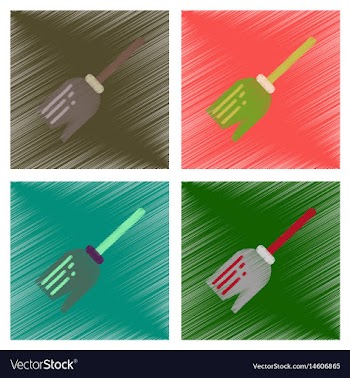 Assembly flat shading style icons halloween witch vector image