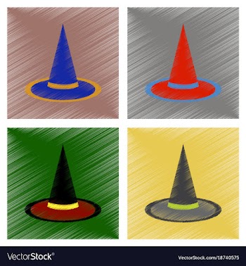Assembly flat shading style icons halloween witch vector image