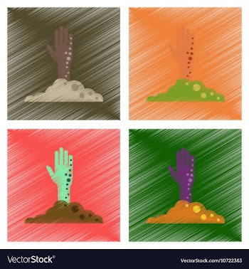 Assembly flat shading style icons halloween zombie vector image