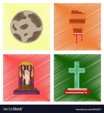 Assembly flat shading style icons halloween zombie vector image
