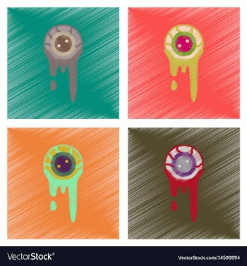 Assembly flat shading style icons halloween zombie vector image