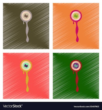 Assembly flat shading style icons halloween zombie vector image