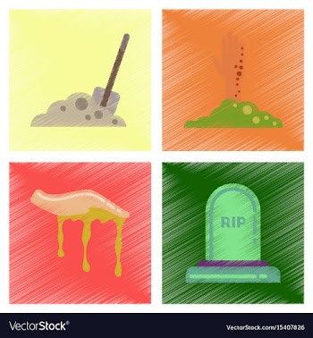 Assembly flat shading style icons halloween zombie vector image