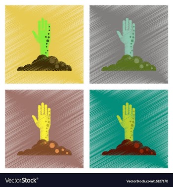 Assembly flat shading style icons halloween zombie vector image