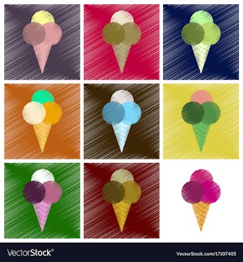 Assembly flat shading style icons ice cream balls vector image