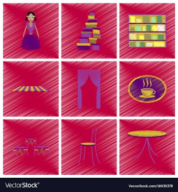 Assembly flat shading style icons interior vector image