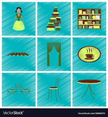 Assembly flat shading style icons interior vector image