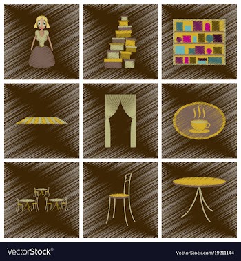 Assembly flat shading style icons interior vector image