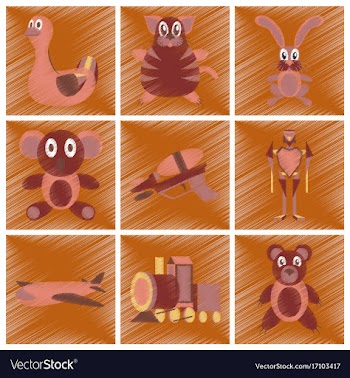 Assembly flat shading style icons kids toys vector image