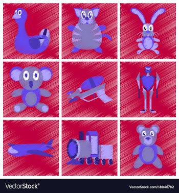 Assembly flat shading style icons kids toys vector image
