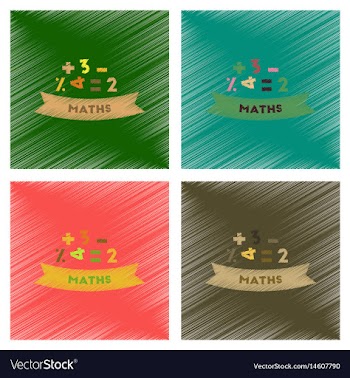 Assembly flat shading style icons math lesson vector image
