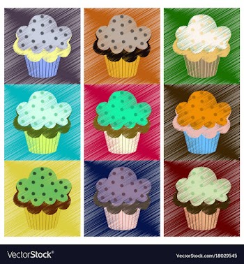 Assembly flat shading style icons muffin vector image